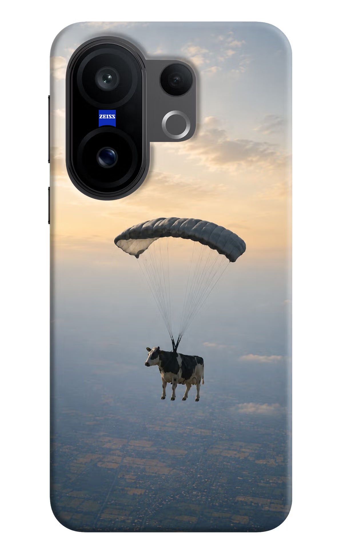 Skydiving Cow Vivo X200 FE Hard Case Back Cover by Casekaro