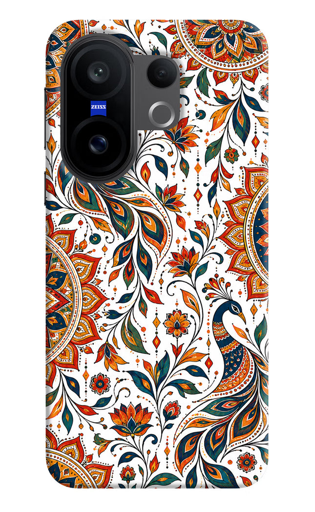 White Mayura Vivo X200 FE Hard Case Back Cover by Casekaro