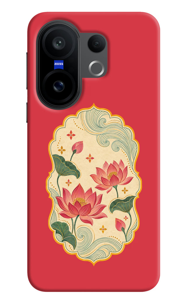Pink Lotus Vivo X200 FE Hard Case Back Cover by Casekaro