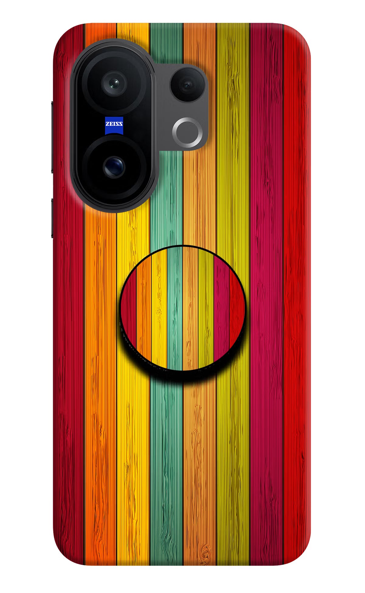 Multicolor Wooden Vivo X200 FE Pop Case by Casekaro