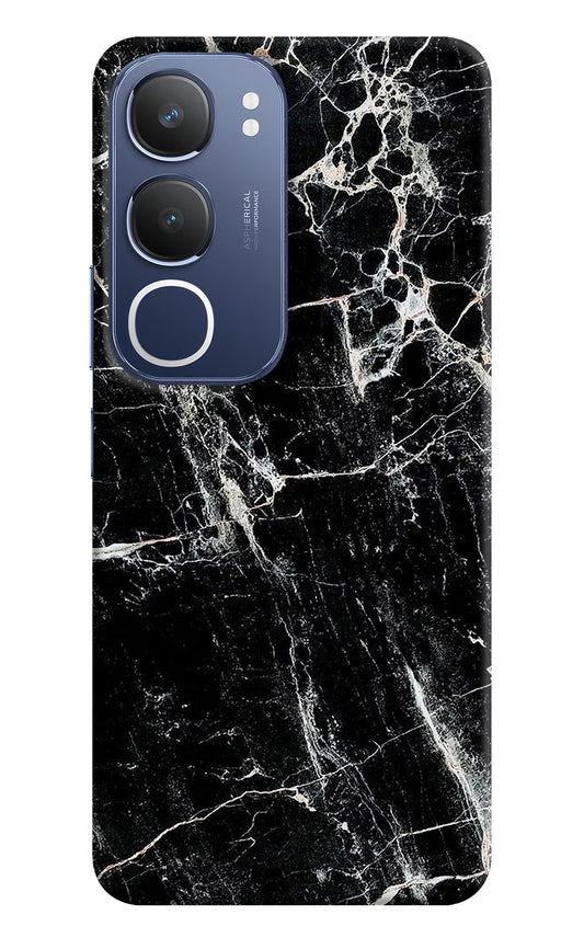 Black Marble Texture Vivo Y29 5G Hard Case Back Cover by Casekaro
