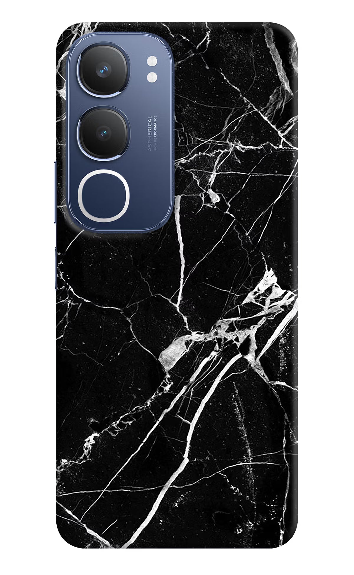 Black Marble Pattern Vivo Y29 5G Hard Case Back Cover by Casekaro