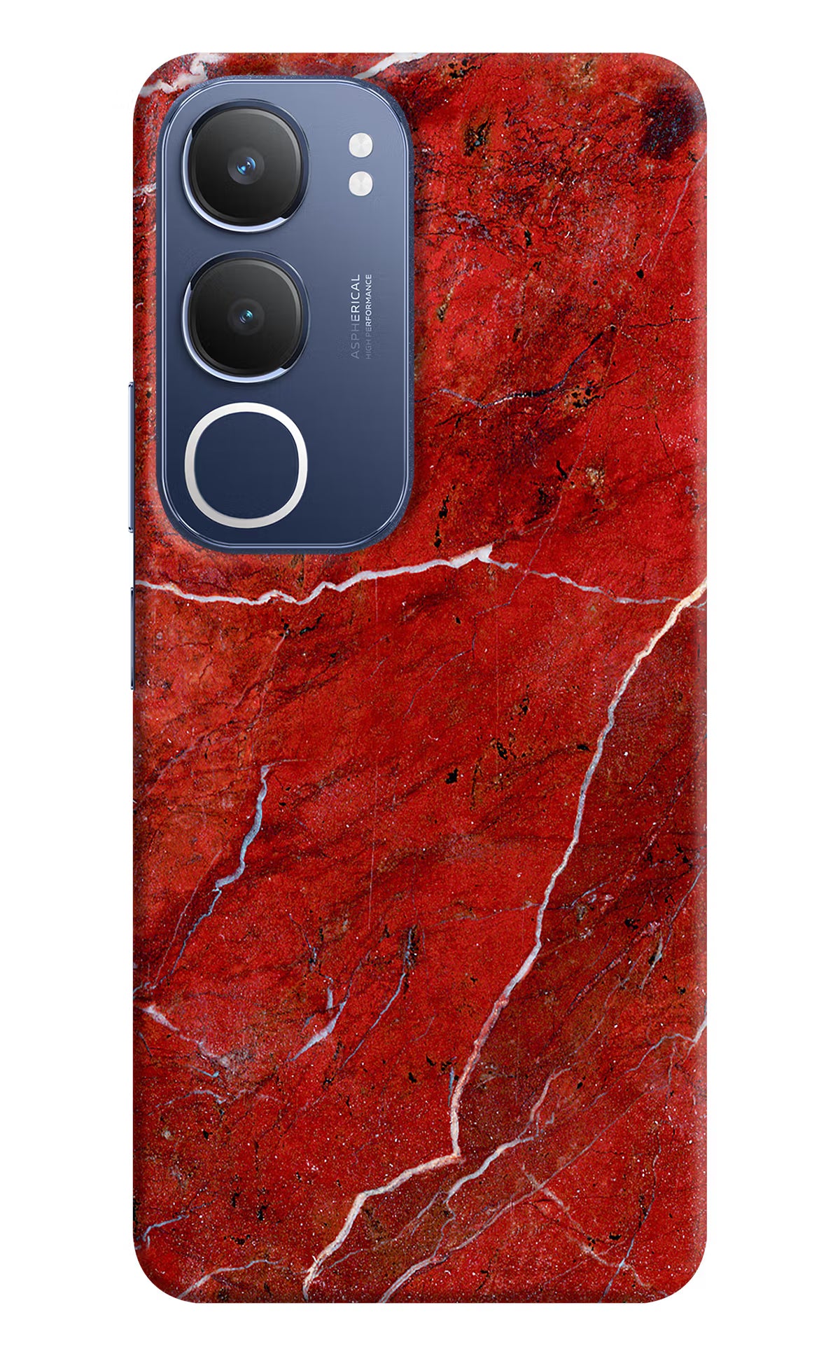 Red Marble Design Vivo Y29 5G Hard Case Back Cover by Casekaro