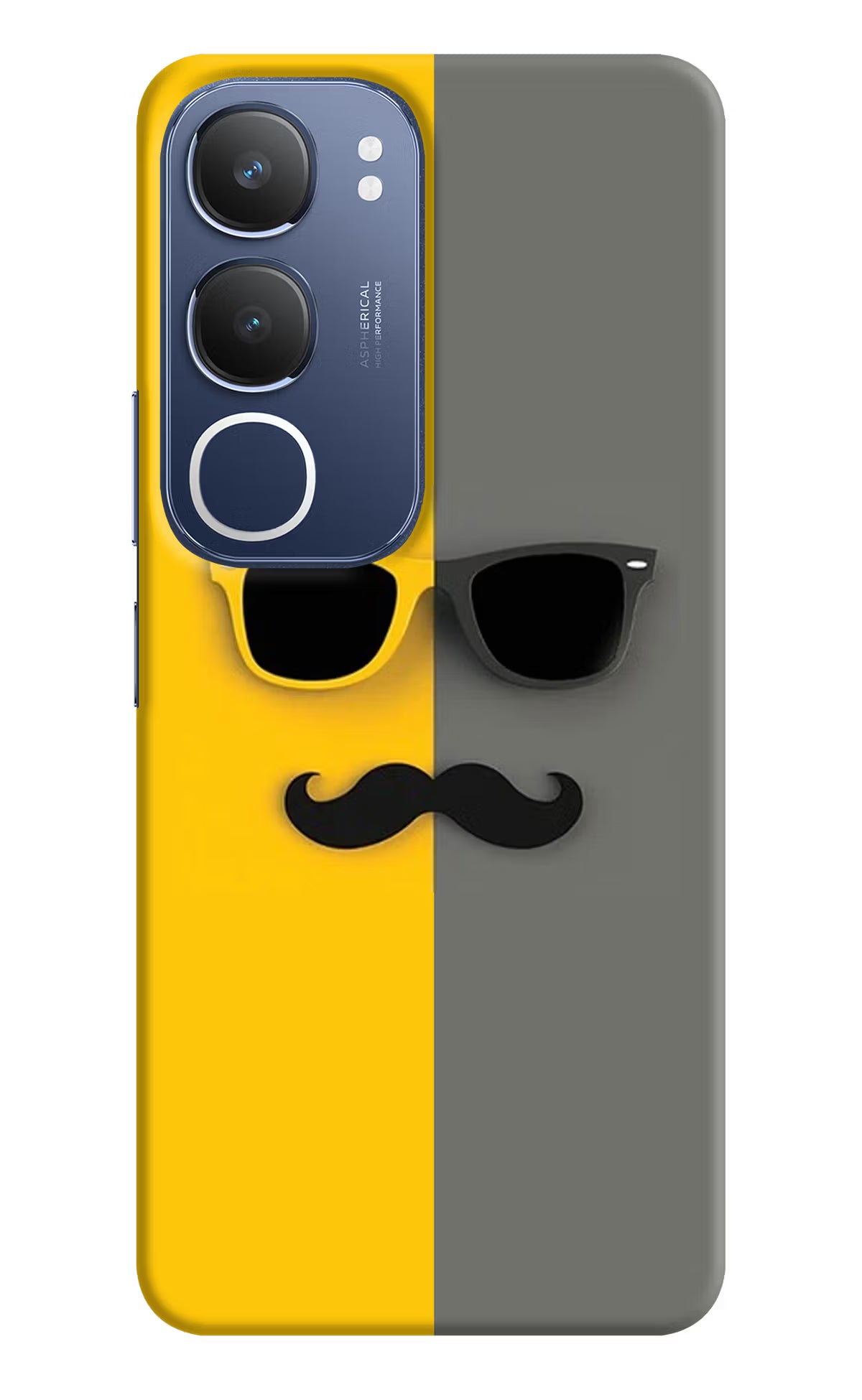 Sunglasses with Mustache Vivo Y29 5G Hard Case Back Cover by Casekaro