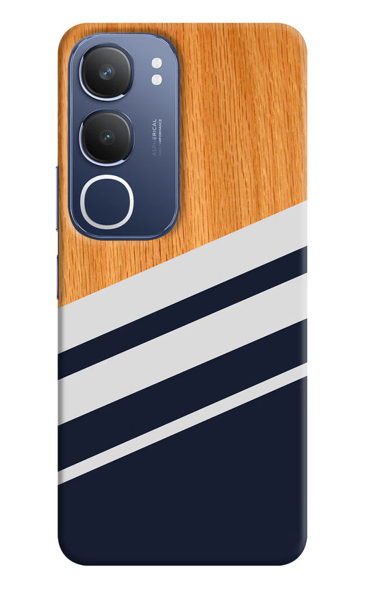 Blue and white wooden Vivo Y29 5G Hard Case Back Cover by Casekaro