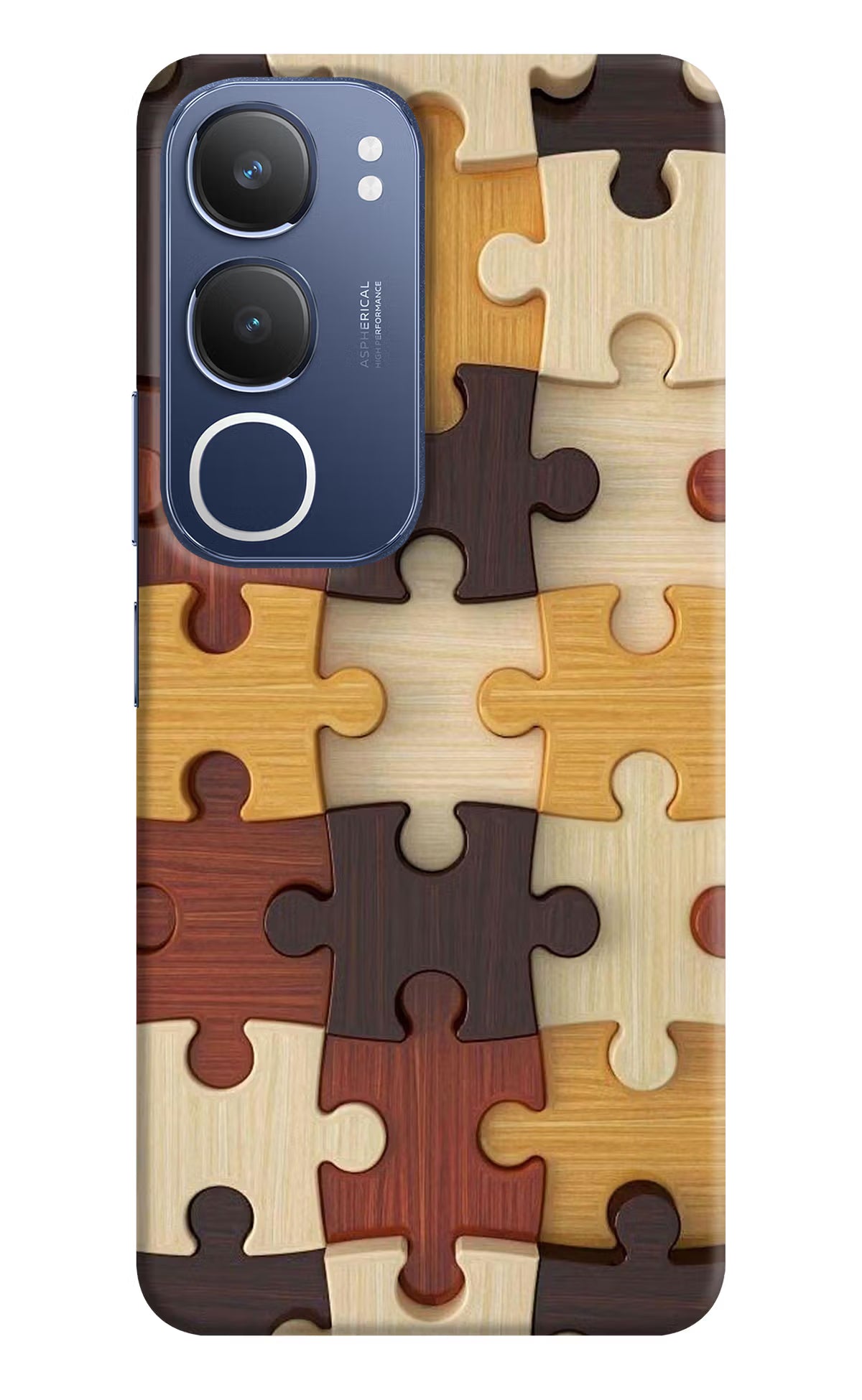 Wooden Puzzle Vivo Y29 5G Hard Case Back Cover by Casekaro