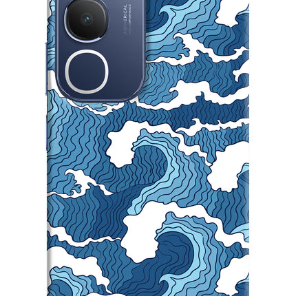 Blue Waves Vivo Y29 5G Hard Case Back Cover by Casekaro
