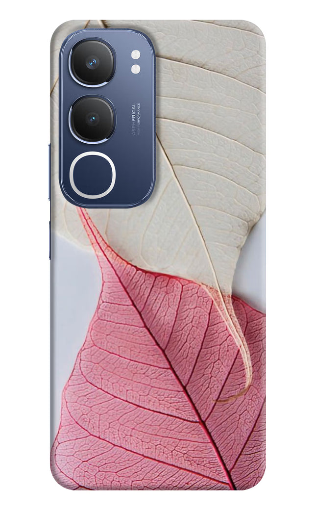 White Pink Leaf Vivo Y29 5G Hard Case Back Cover by Casekaro