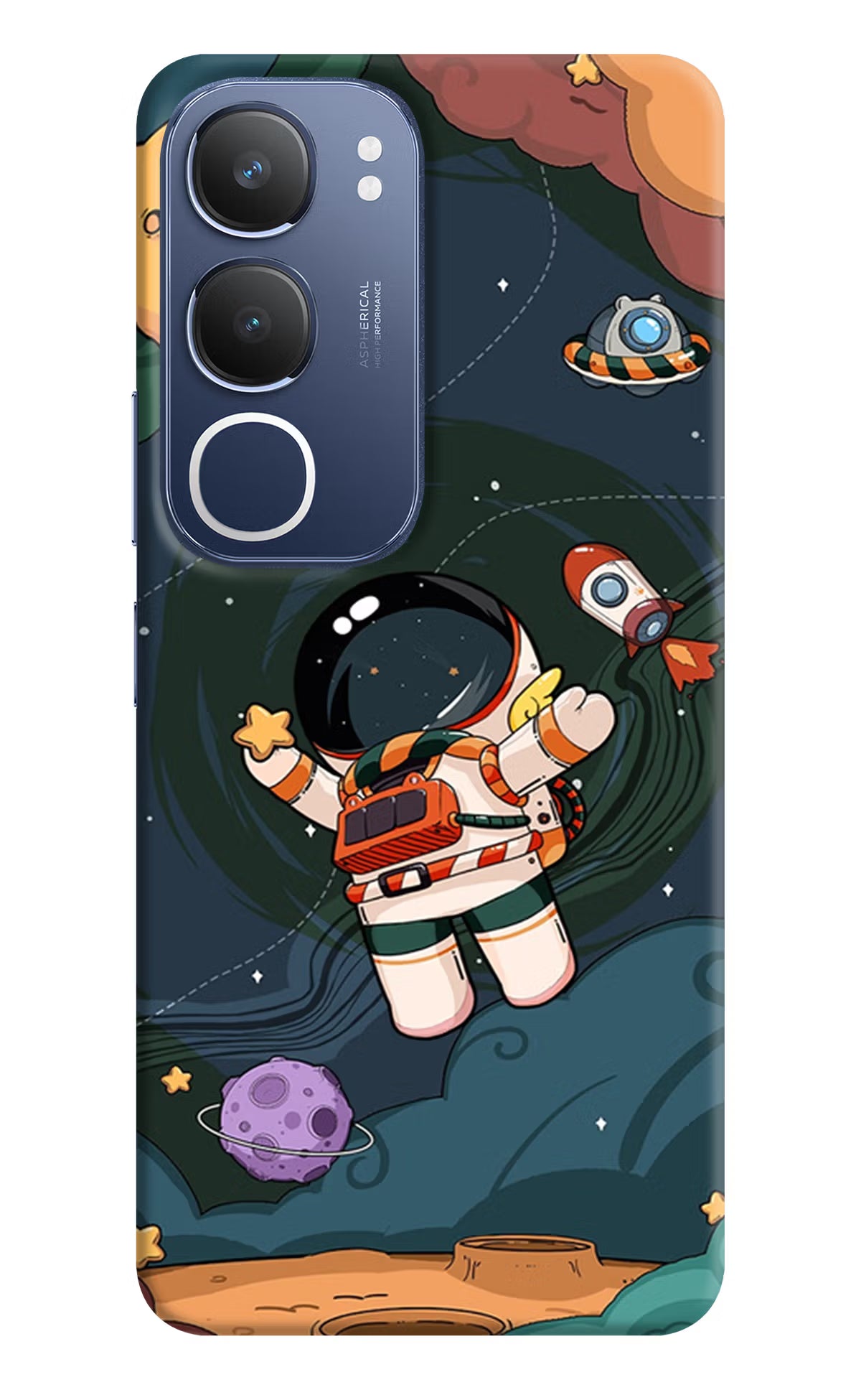 Cartoon Astronaut Vivo Y29 5G Hard Case Back Cover by Casekaro