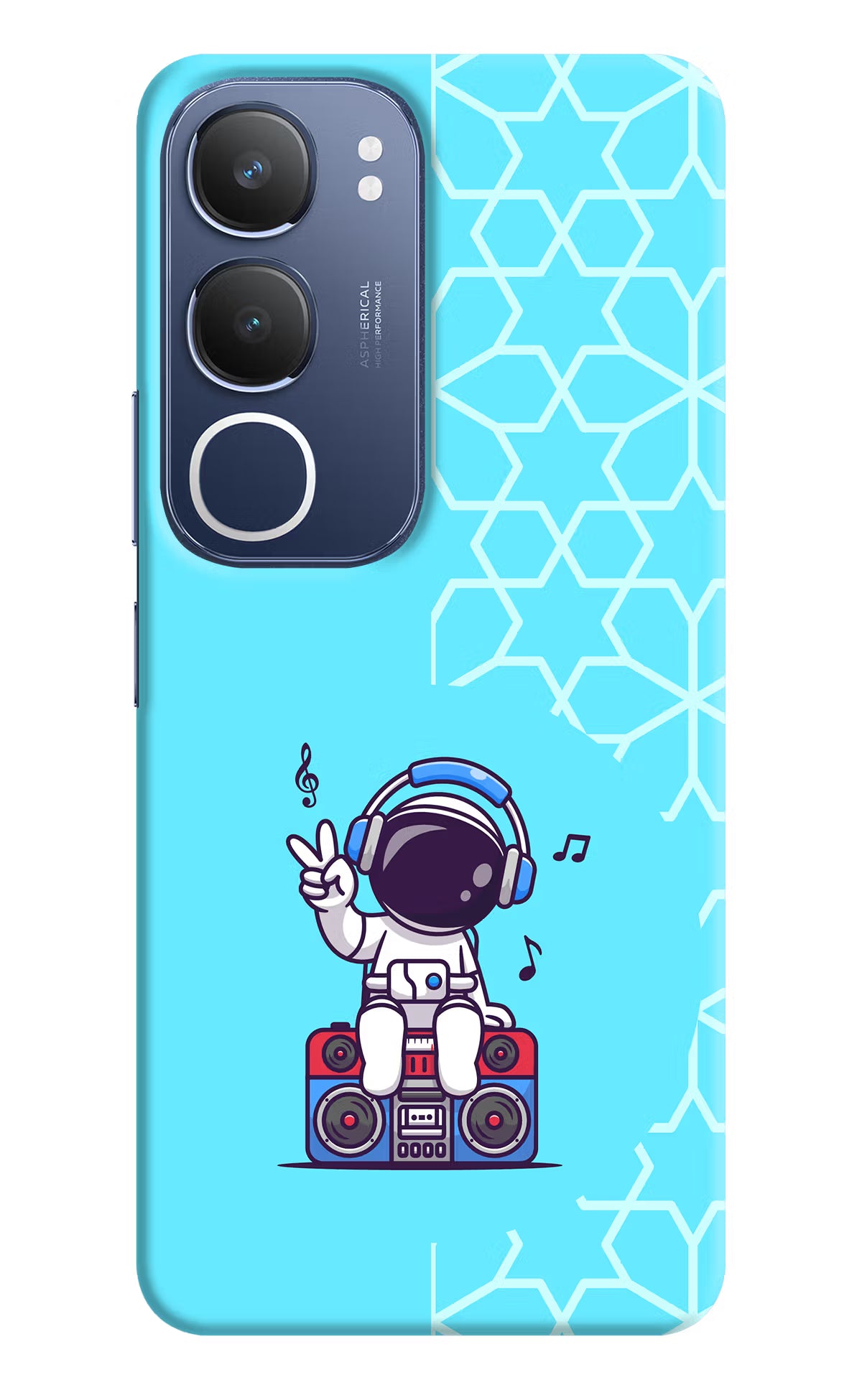 Cute Astronaut Chilling Vivo Y29 5G Hard Case Back Cover by Casekaro
