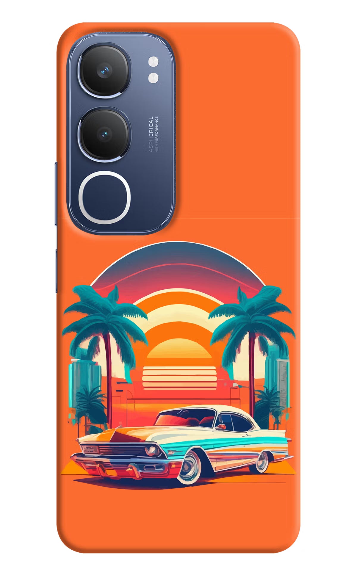 Palm Drive 80s Vivo Y29 5G Hard Case Back Cover by Casekaro