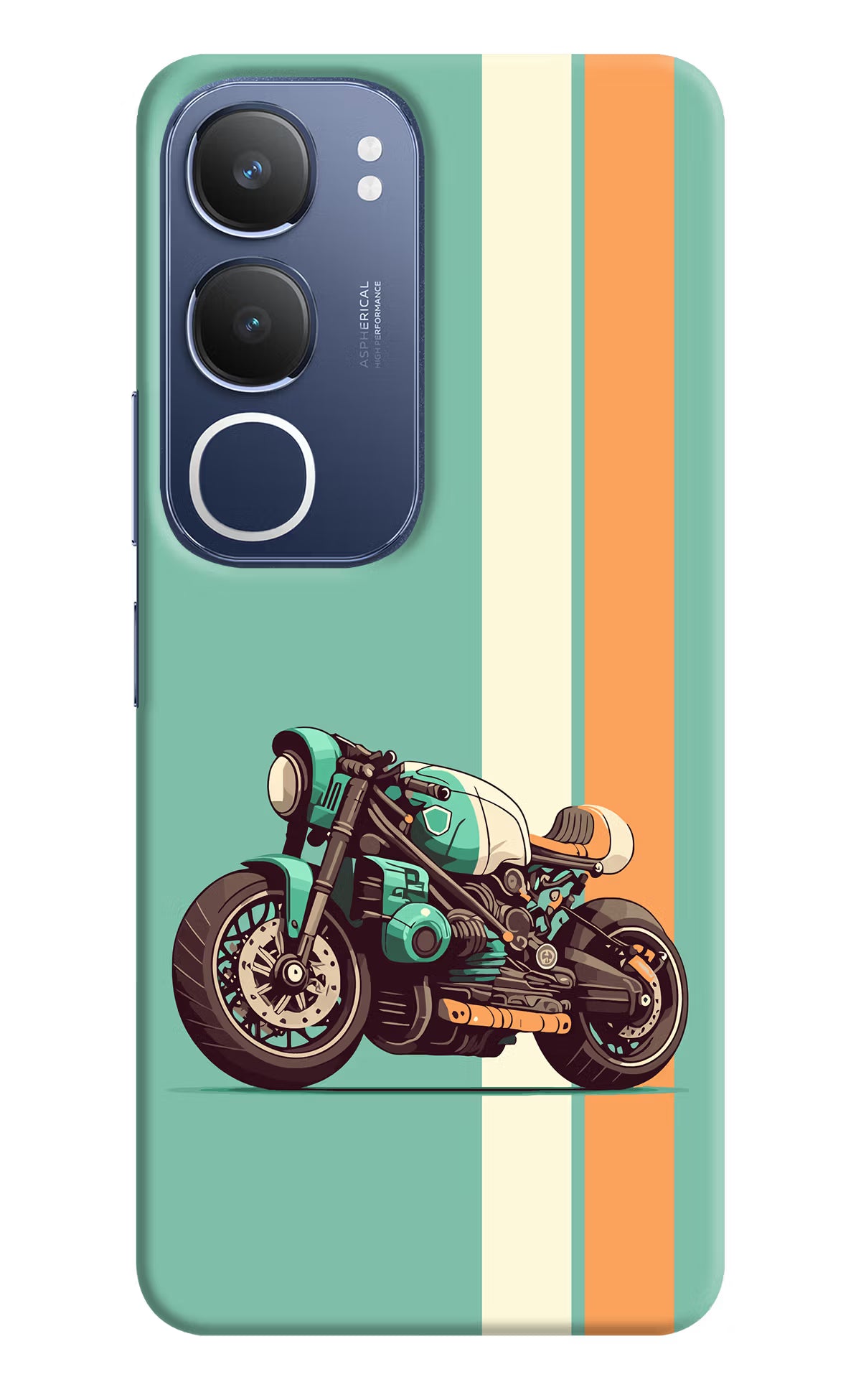 Striped Moto Drift Vivo Y29 5G Hard Case Back Cover by Casekaro