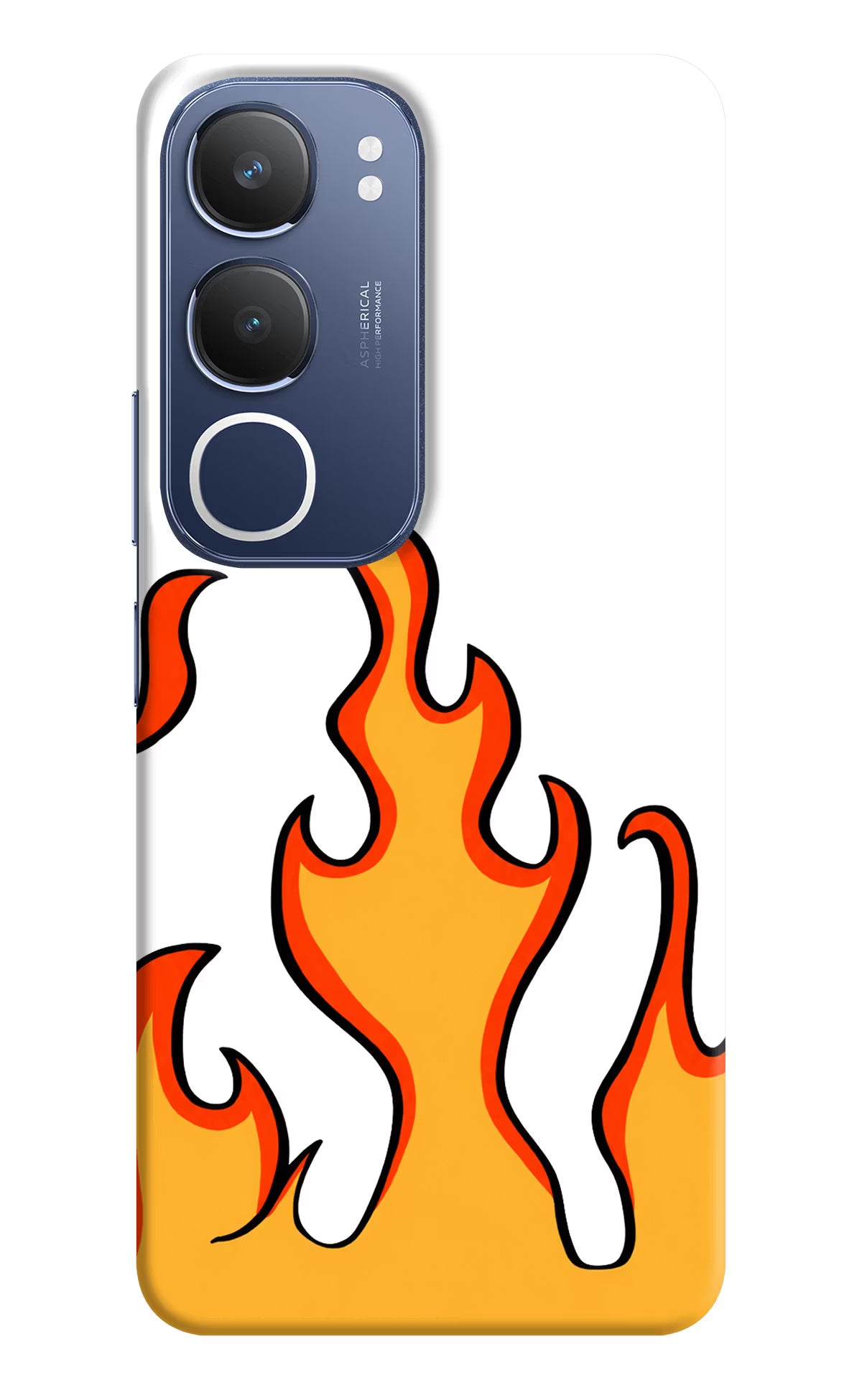 Fired Up – White Vivo Y29 5G Hard Case Back Cover by Casekaro