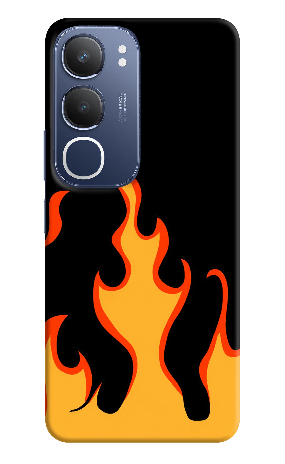 Fired Up – Black Vivo Y29 5G Hard Case Back Cover by Casekaro