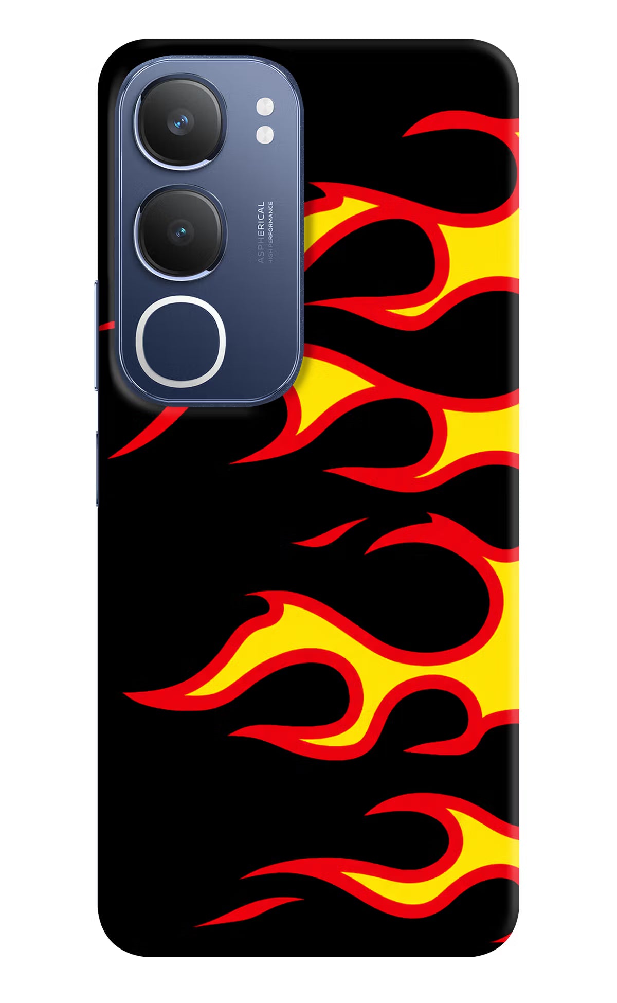 Side Sweep Flames Vivo Y29 5G Hard Case Back Cover by Casekaro