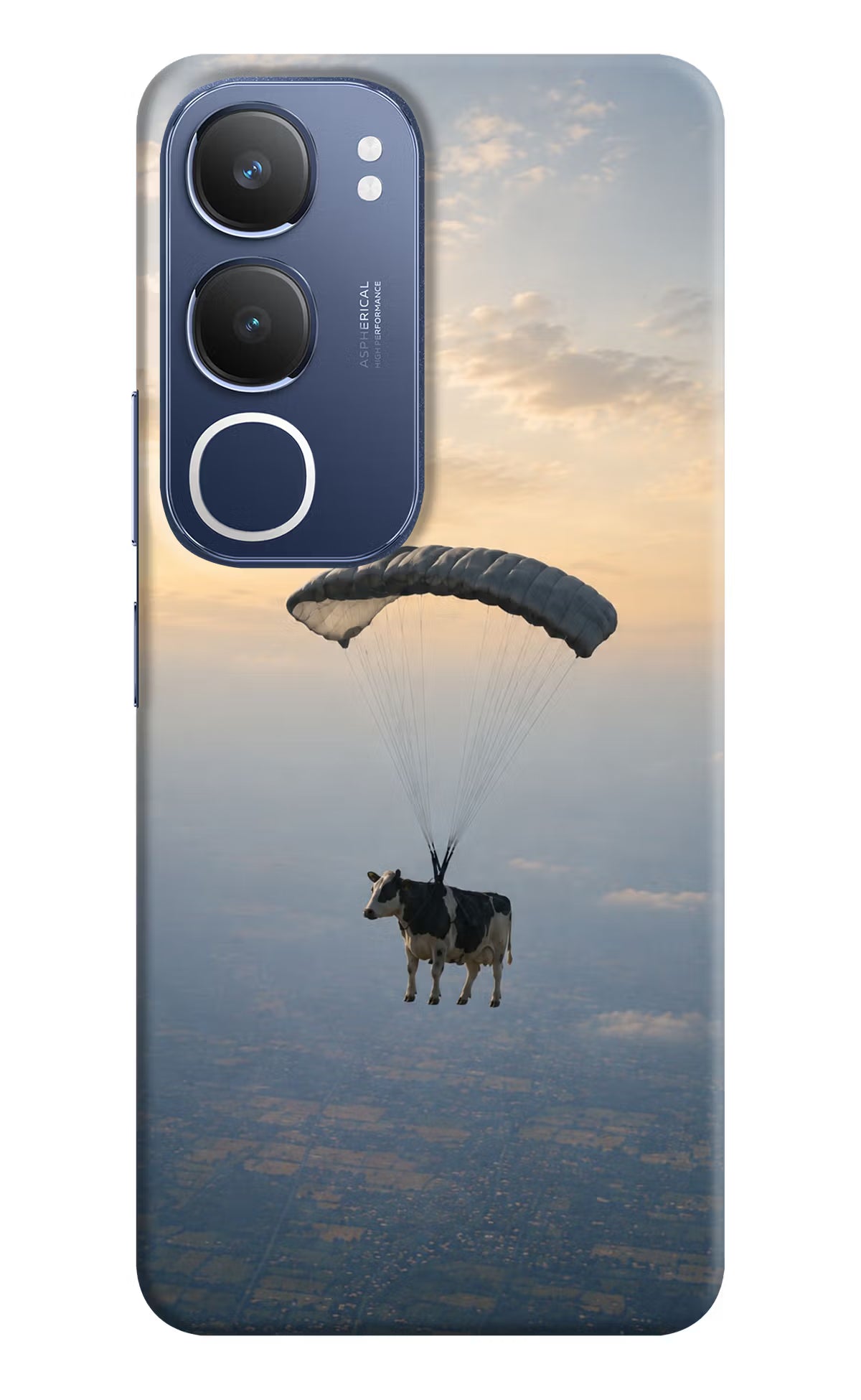 Skydiving Cow Vivo Y29 5G Hard Case Back Cover by Casekaro