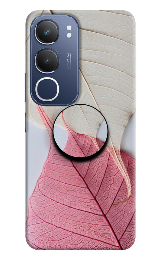 White Pink Leaf Vivo Y29 5G Pop Case by Casekaro