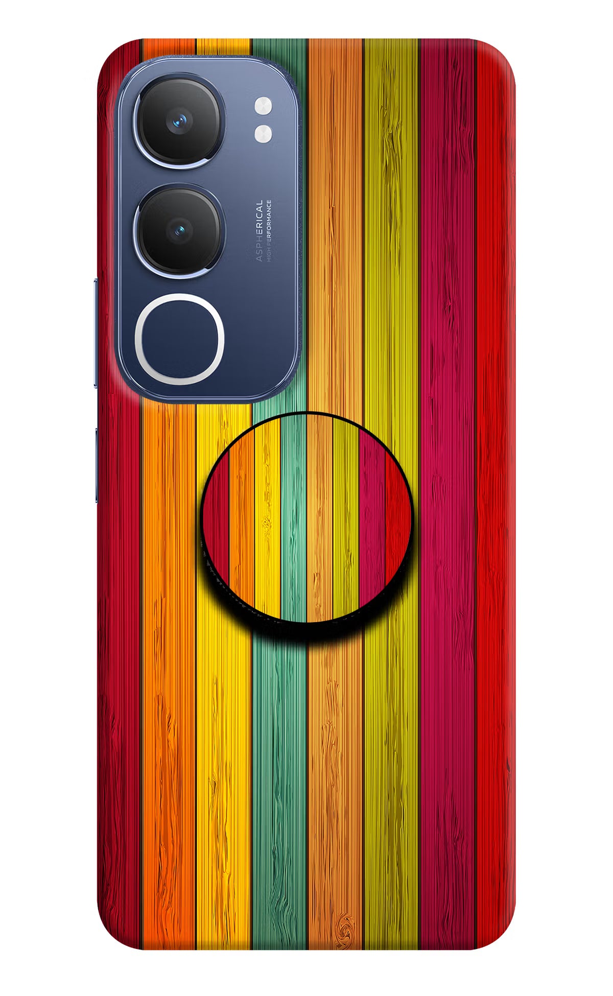 Multicolor Wooden Vivo Y29 5G Pop Case by Casekaro