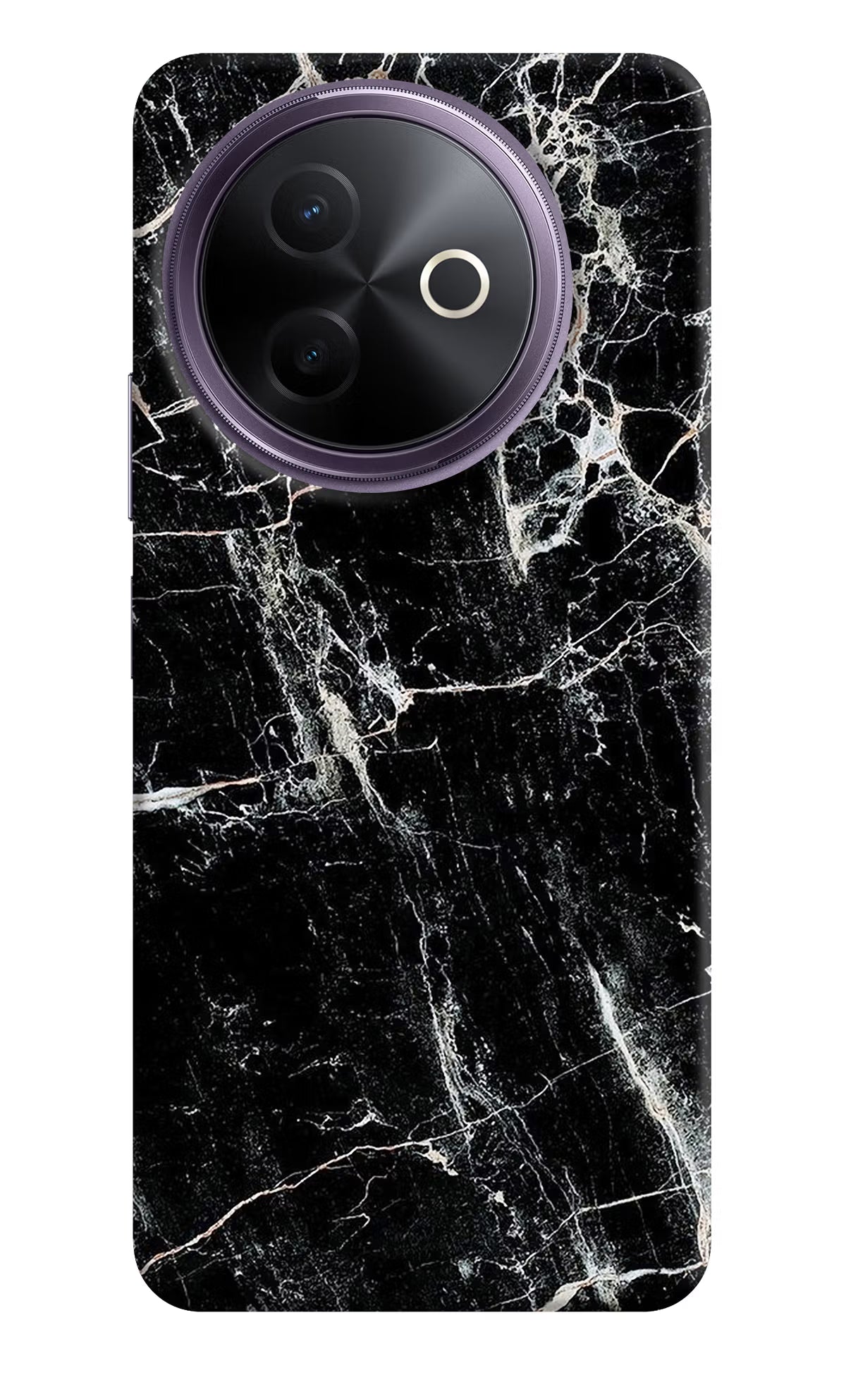 Black Marble Texture Vivo Y39 5G Hard Case Back Cover by Casekaro