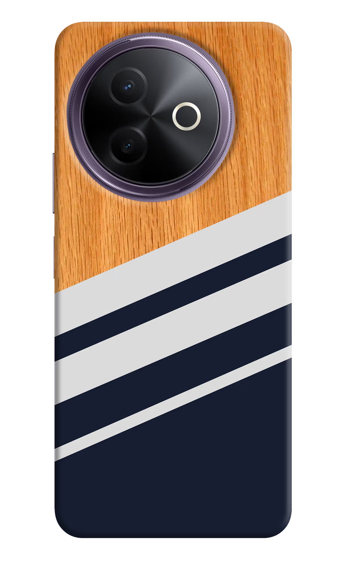 Blue and white wooden Vivo Y39 5G Hard Case Back Cover by Casekaro