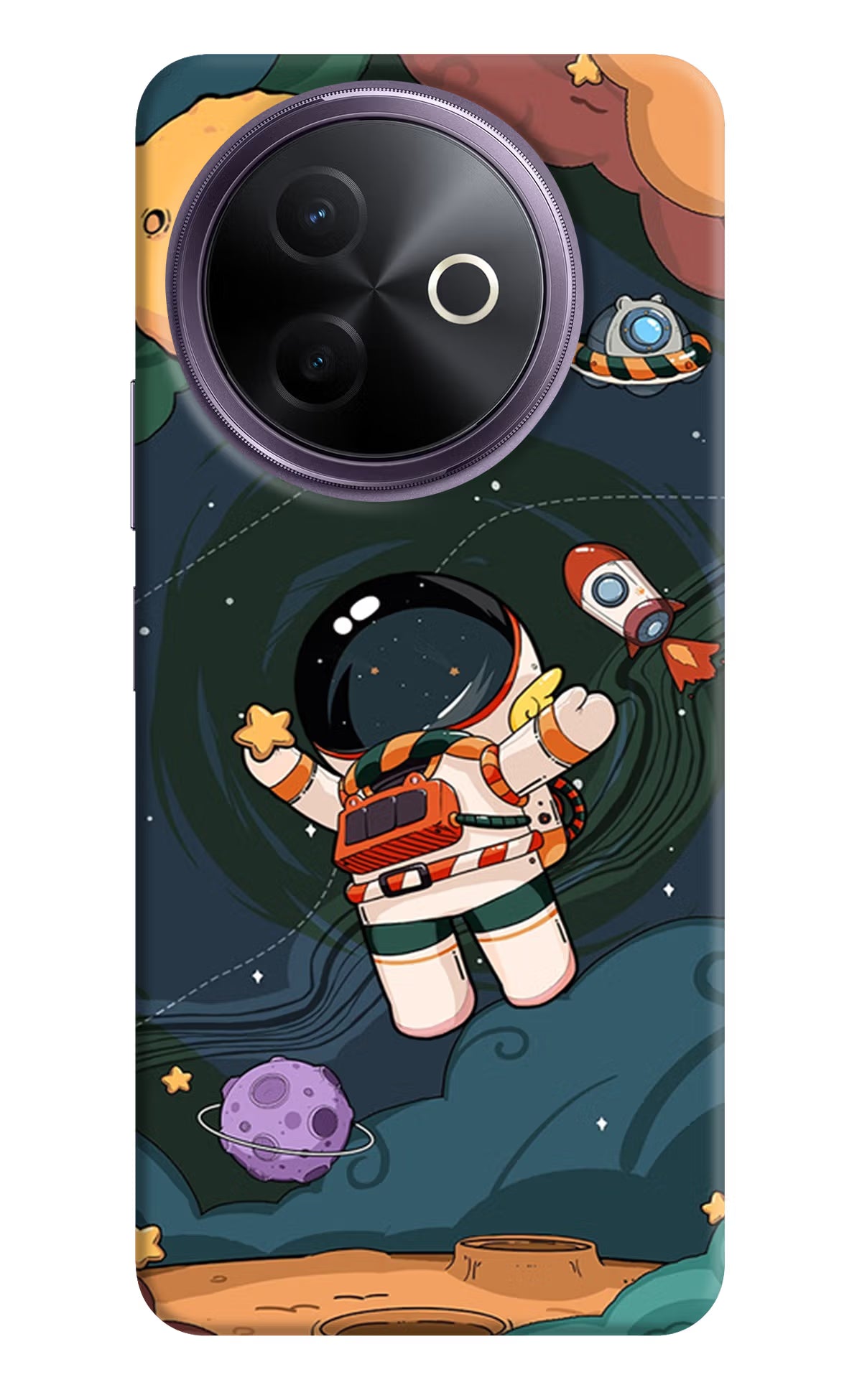Cartoon Astronaut Vivo Y39 5G Hard Case Back Cover by Casekaro