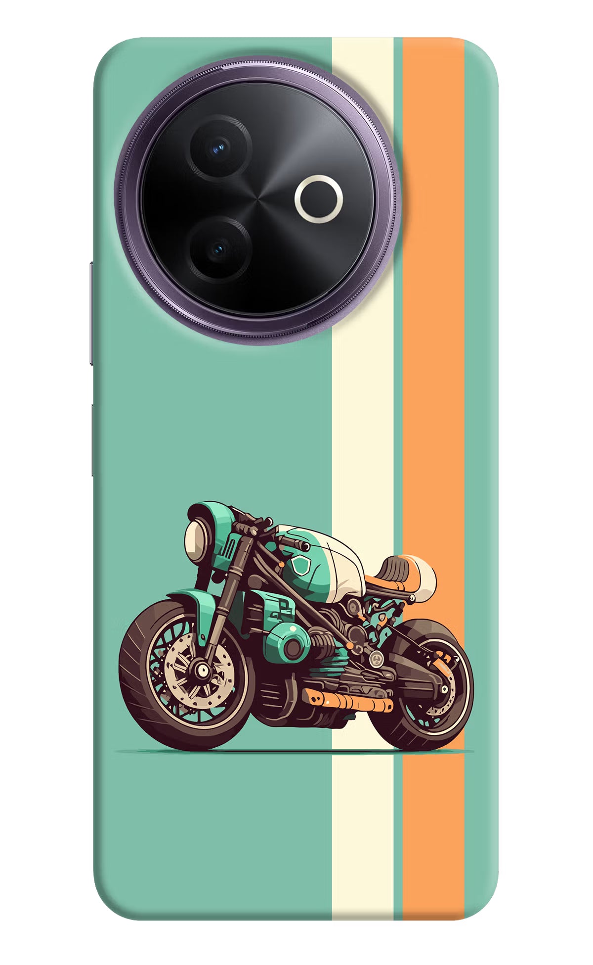 Striped Moto Drift Vivo Y39 5G Hard Case Back Cover by Casekaro