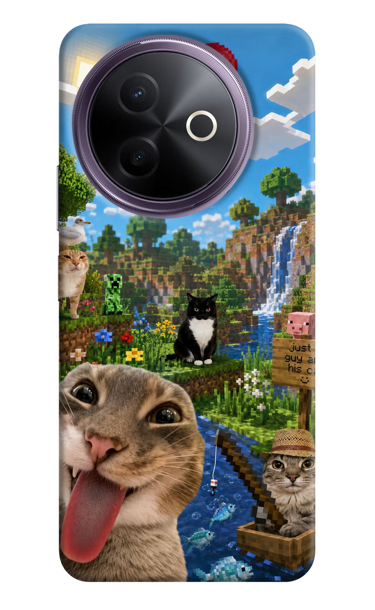 Minecraft Cat Chaos Vivo Y39 5G Hard Case Back Cover by Casekaro