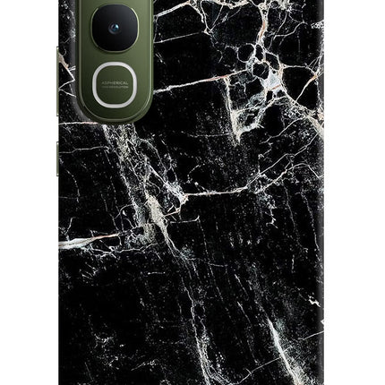 Black Marble Texture Vivo Y400 5G Hard Case Back Cover by Casekaro