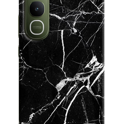 Black Marble Pattern Vivo Y400 5G Hard Case Back Cover by Casekaro