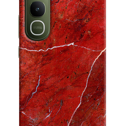 Red Marble Design Vivo Y400 5G Hard Case Back Cover by Casekaro