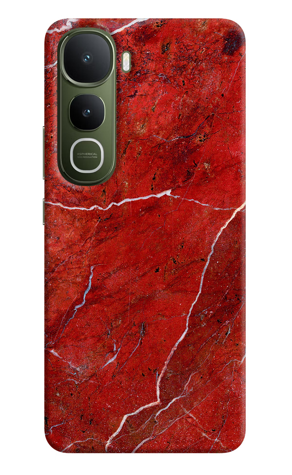 Red Marble Design Vivo Y400 5G Hard Case Back Cover by Casekaro
