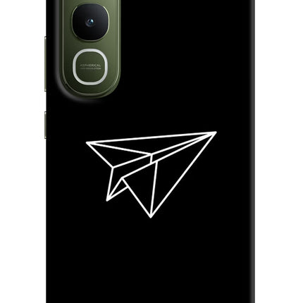 Paper Plane White Vivo Y400 5G Hard Case Back Cover by Casekaro