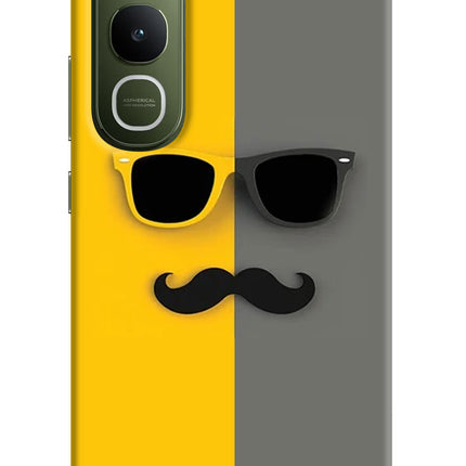 Sunglasses with Mustache Vivo Y400 5G Hard Case Back Cover by Casekaro