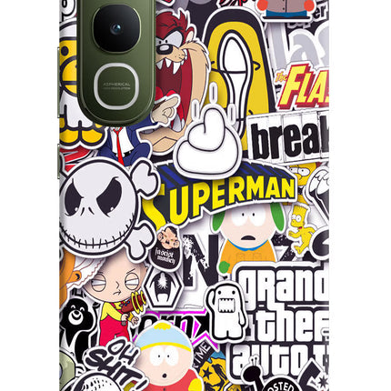 Sticker Bomb Vivo Y400 5G Hard Case Back Cover by Casekaro