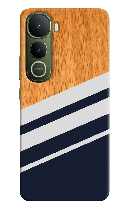 Blue and white wooden Vivo Y400 5G Hard Case Back Cover by Casekaro