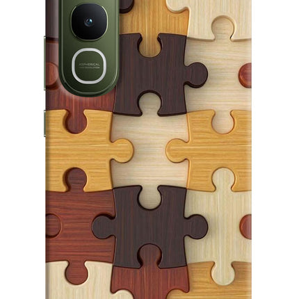 Wooden Puzzle Vivo Y400 5G Hard Case Back Cover by Casekaro