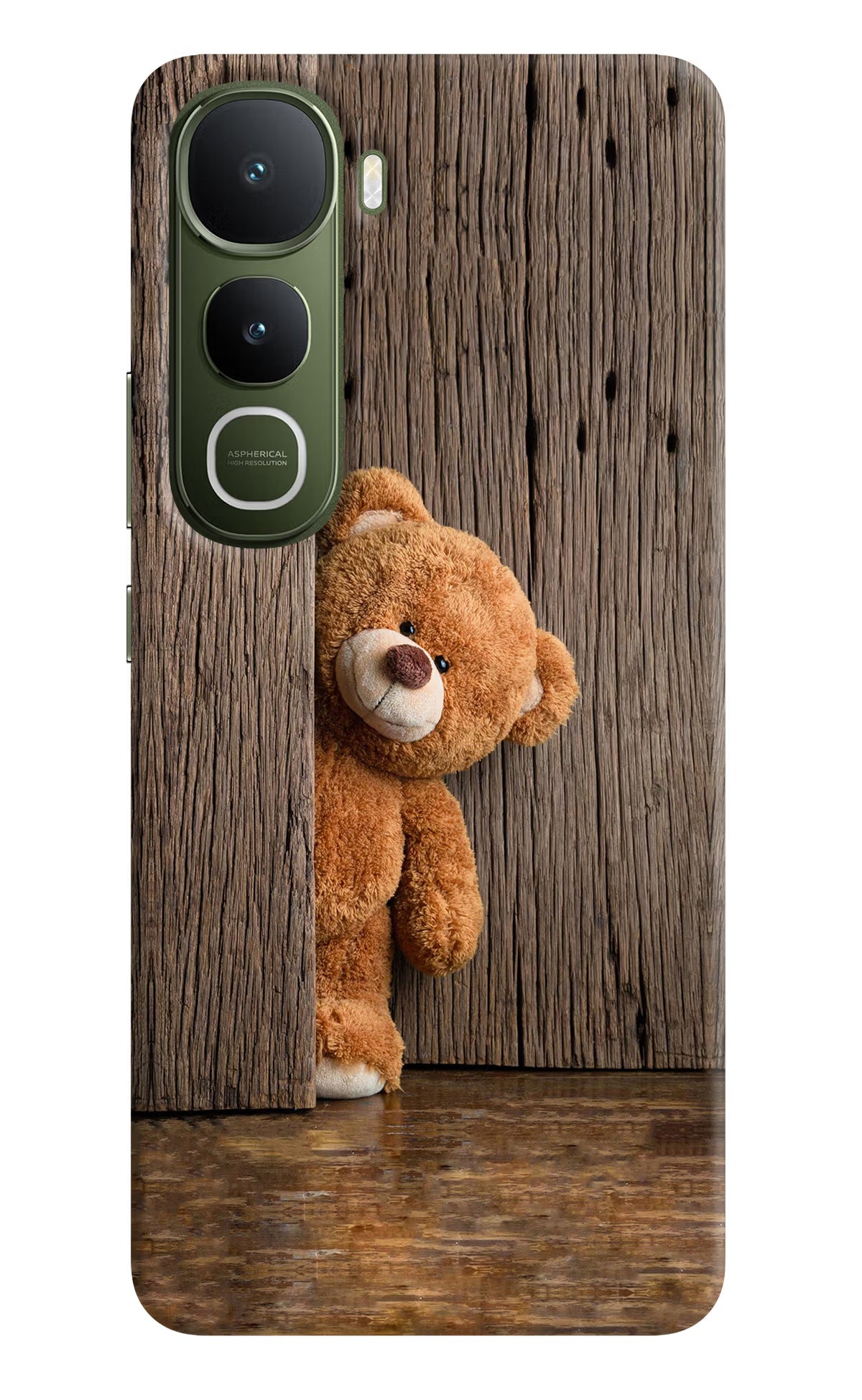 Teddy Wooden Vivo Y400 5G Hard Case Back Cover by Casekaro
