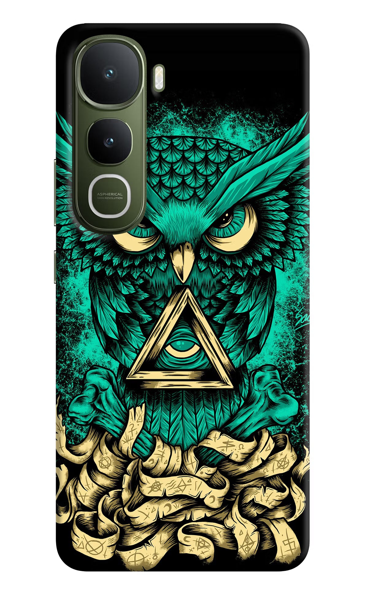 Green Owl Vivo Y400 5G Hard Case Back Cover by Casekaro