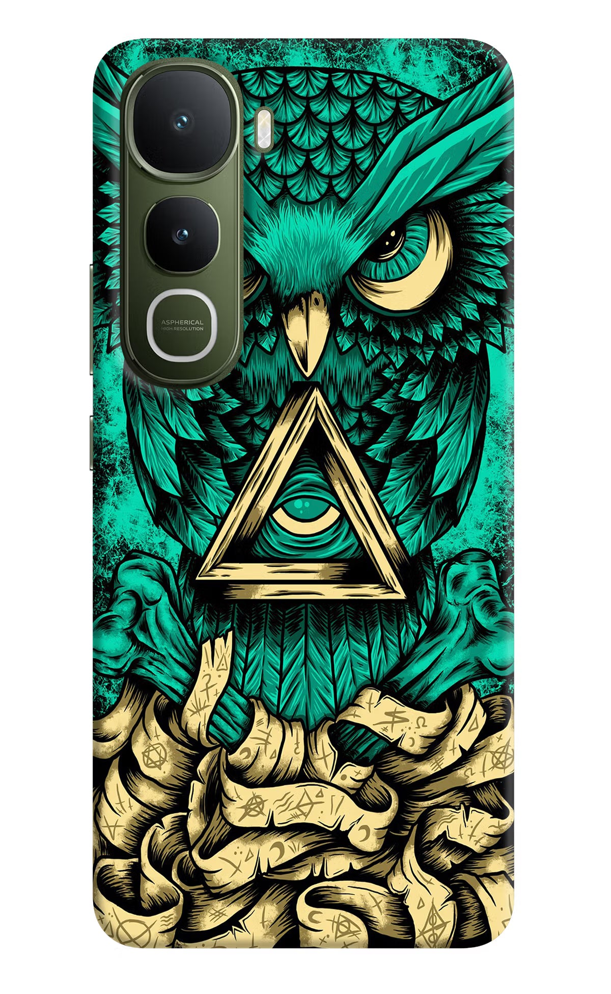 Green Owl Vivo Y400 5G Hard Case Back Cover by Casekaro