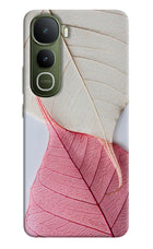 White Pink Leaf Vivo Y400 5G Hard Case Back Cover by Casekaro