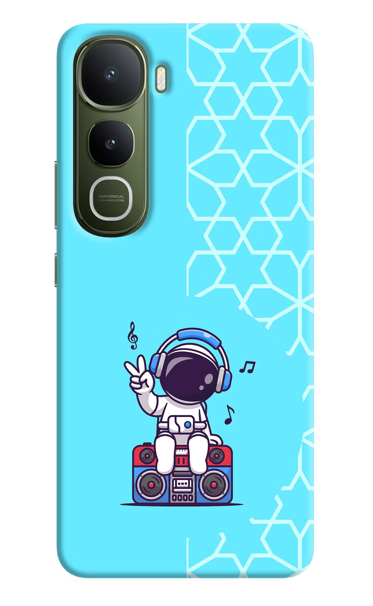 Cute Astronaut Chilling Vivo Y400 5G Hard Case Back Cover by Casekaro