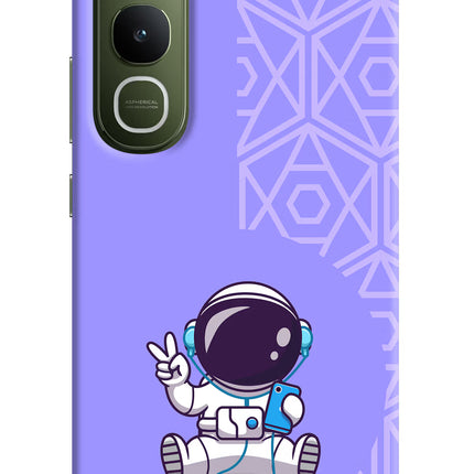 Cute Astronaut Chilling Vivo Y400 5G Hard Case Back Cover by Casekaro