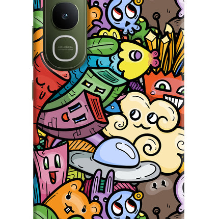 Veggie Doodle Vivo Y400 5G Hard Case Back Cover by Casekaro