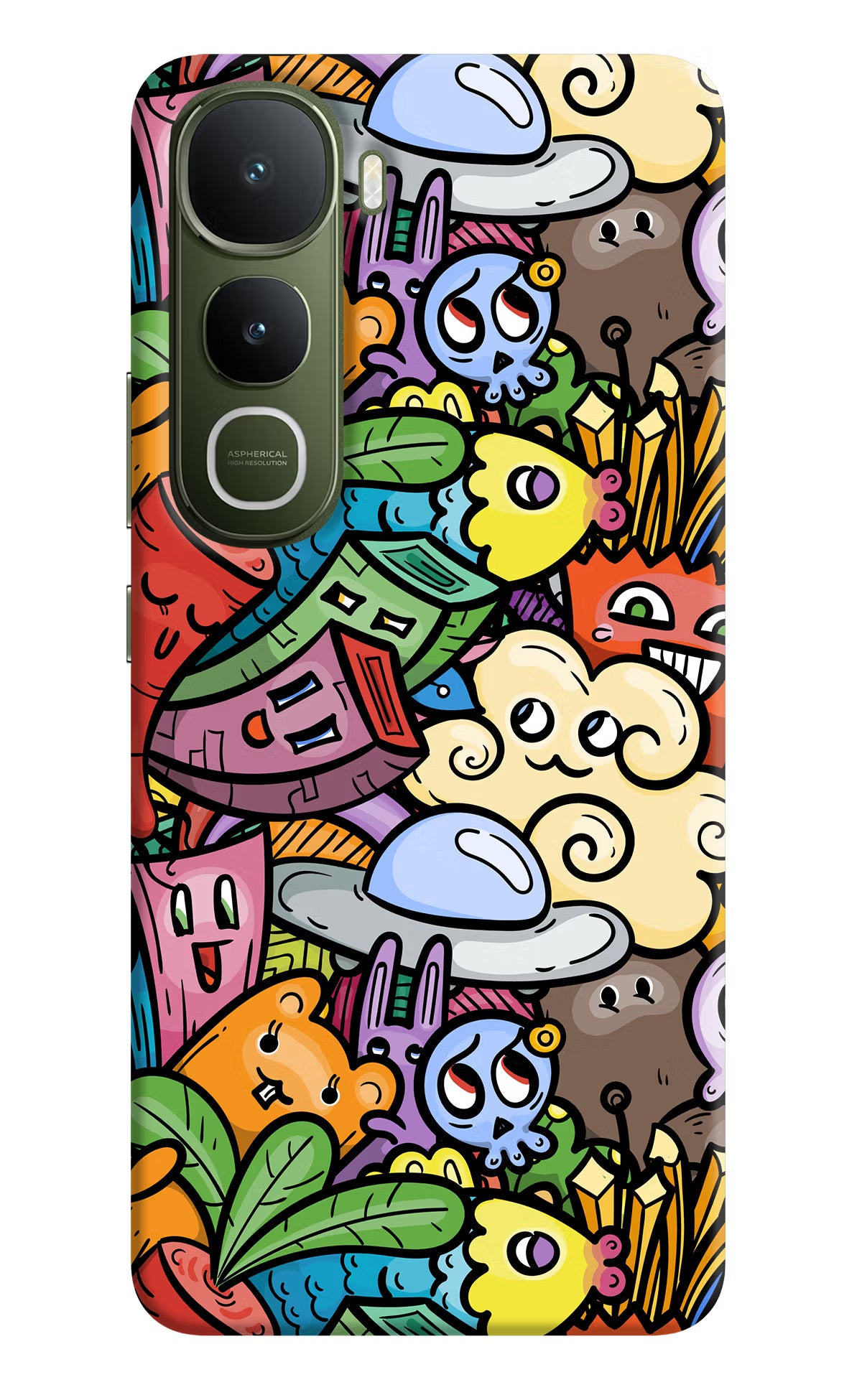 Veggie Doodle Vivo Y400 5G Hard Case Back Cover by Casekaro