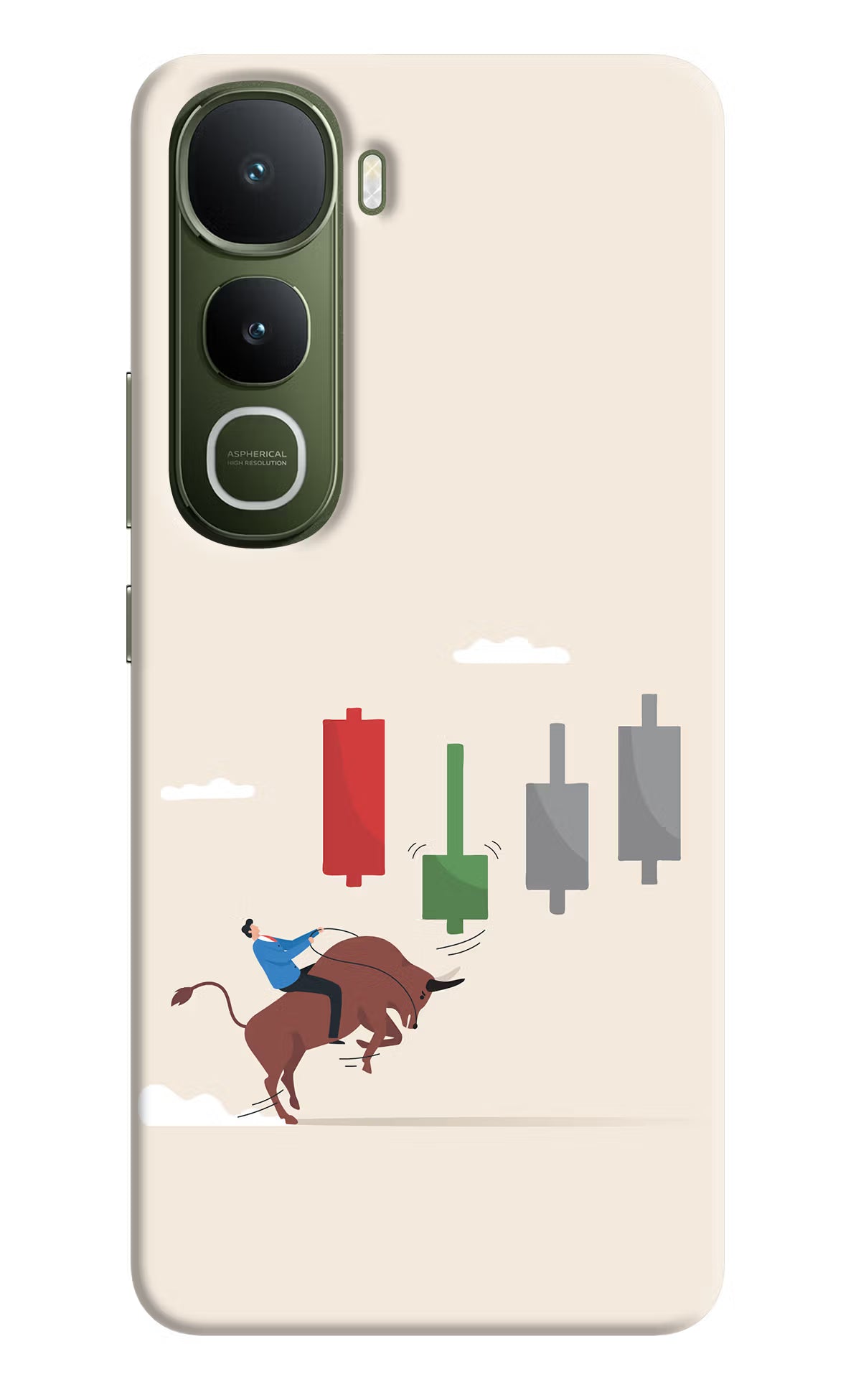 Bull Trading Momentum Vivo Y400 5G Hard Case Back Cover by Casekaro