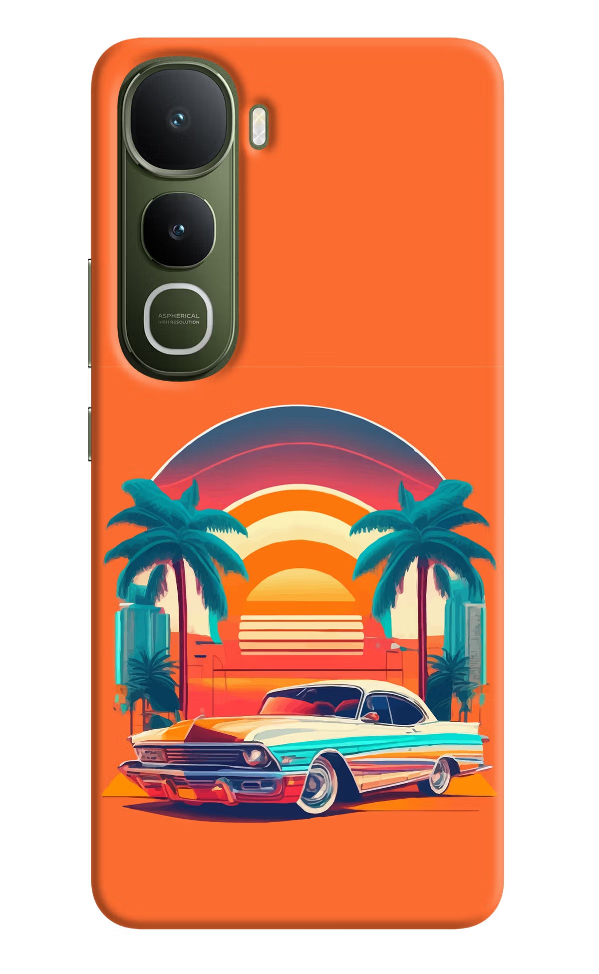 Palm Drive 80s Vivo Y400 5G Hard Case Back Cover by Casekaro
