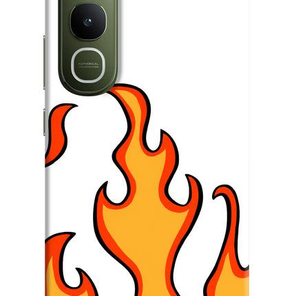 Fired Up – White Vivo Y400 5G Hard Case Back Cover by Casekaro