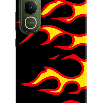 Side Sweep Flames Vivo Y400 5G Hard Case Back Cover by Casekaro