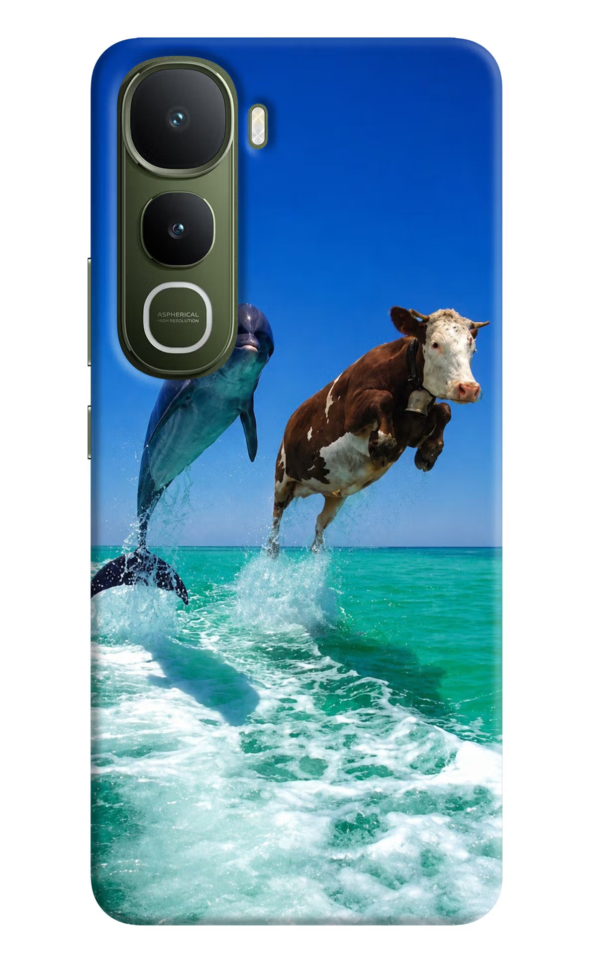 Dolphin vs Cow Vivo Y400 5G Hard Case Back Cover by Casekaro