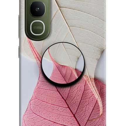 White Pink Leaf Vivo Y400 5G Pop Case by Casekaro